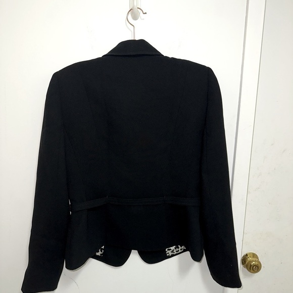 Tahari Black Cheetah Print Inner Blazer - Picture 2 of 5